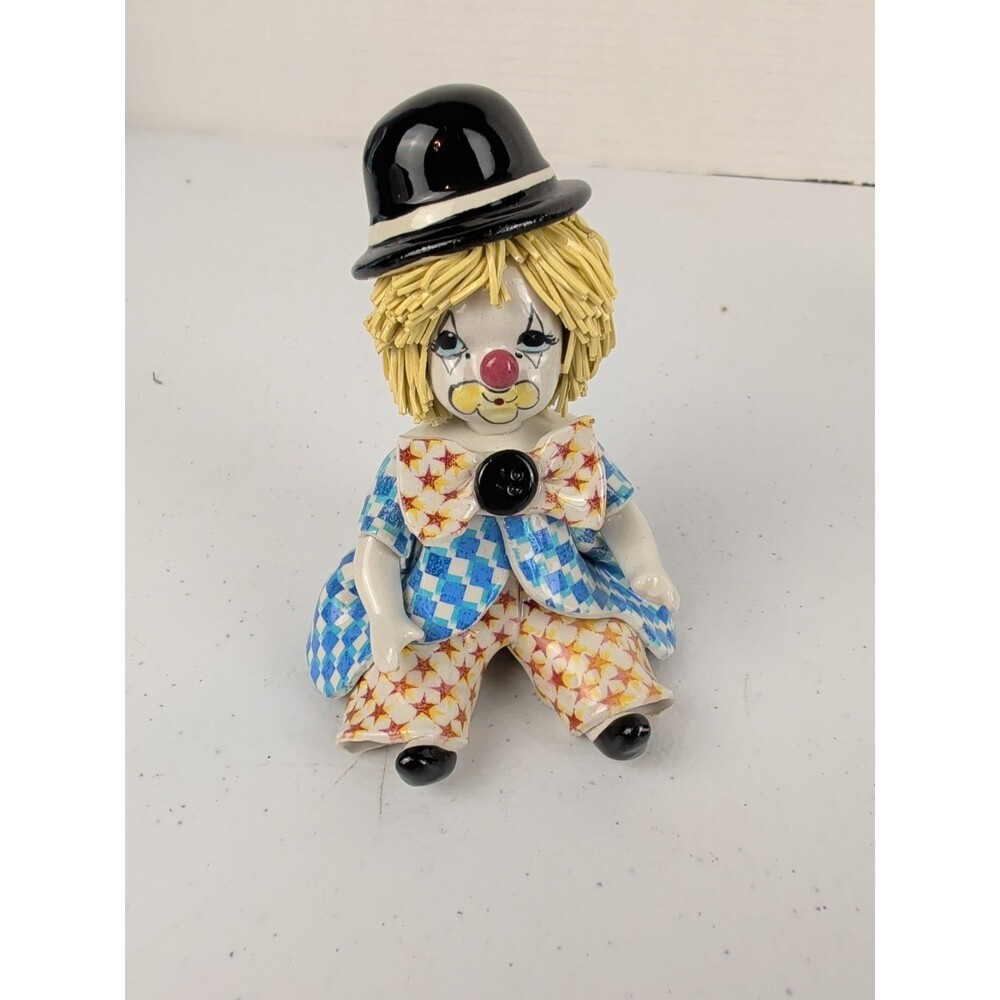 Zampiva Clown Star Bow tie Figurine Made in Italy Approx. 4” Tall Spaghetti Hair